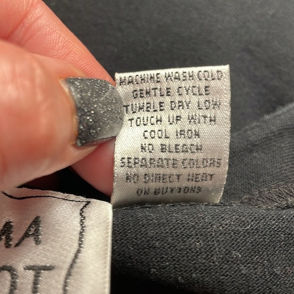 Emma Tricot Black 100% Cotton Cardigan W/Colorful Summer Embroidery, Large - Picture 6 of 6